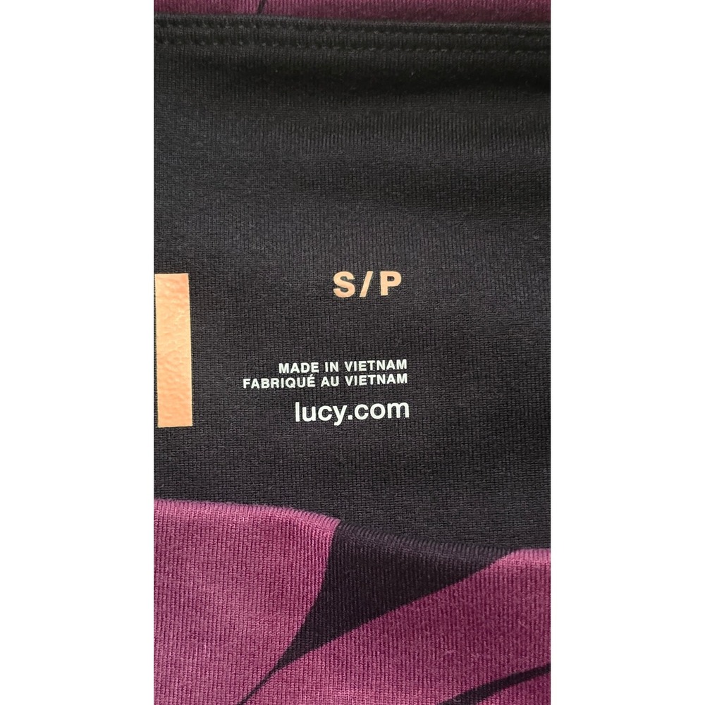Lucy Activewear Crop Leggings High Waist Athletic Yoga Pants Purple SZ S - Picture 3 of 8